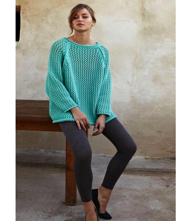 SARLINI Rose katoenen, donkergrijze enkellegging