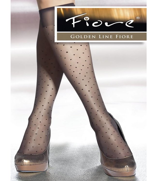 FIORE Trisha zwarte stippen kniekousen