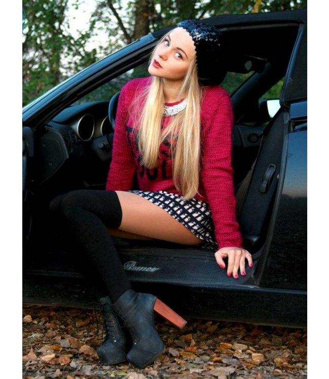 TECKEL Darya overknee sokken zwart