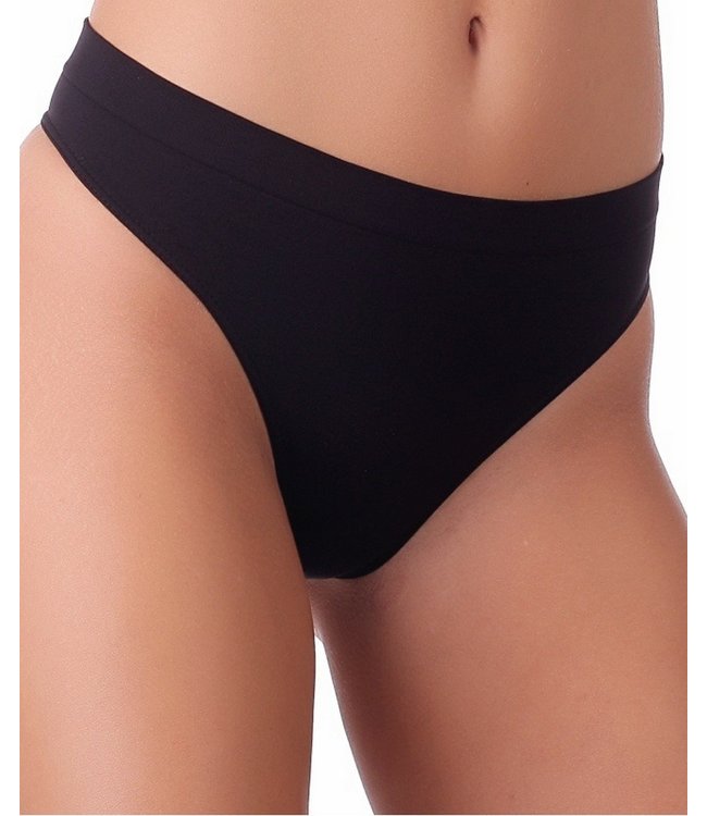 Seamless Cotton zwarte, naadloze string - Foto 2 Soshin