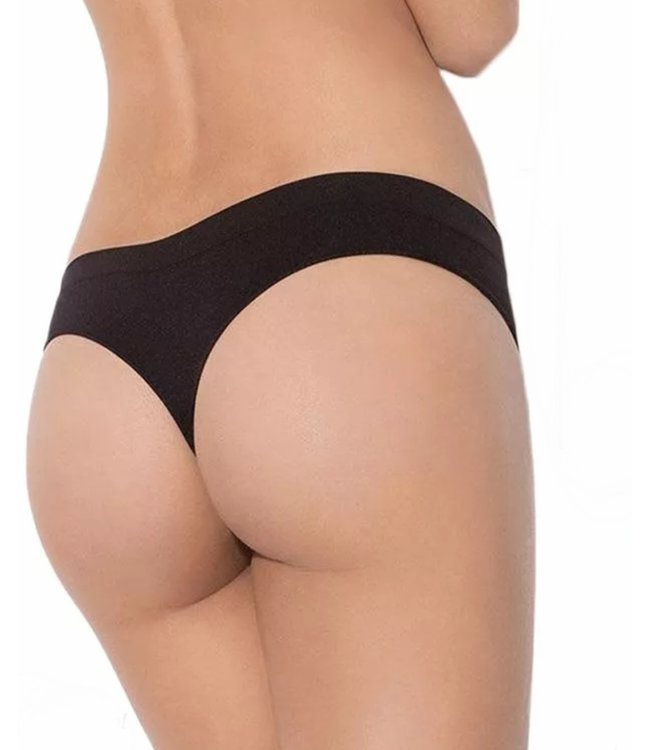 GATTA Seamless Cotton zwarte, naadloze string