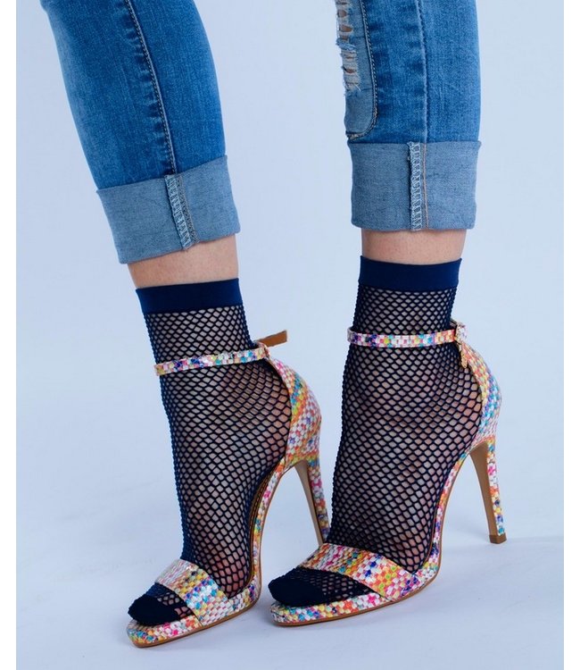 MARIANNE Kiki donkerblauwe visnetsokjes