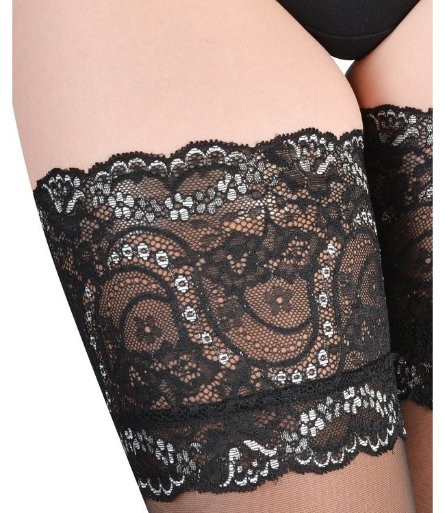 FIORE Sandrine 20 zwarte stayups kousen