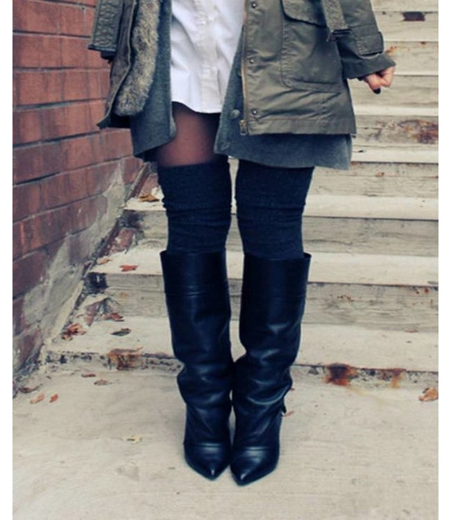 APOLLO Touareg zwarte overknees sokken