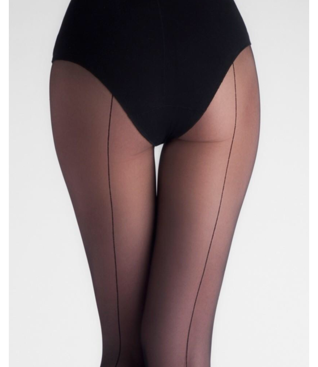 MARILYN Art Deco 20 zwarte naadpanty