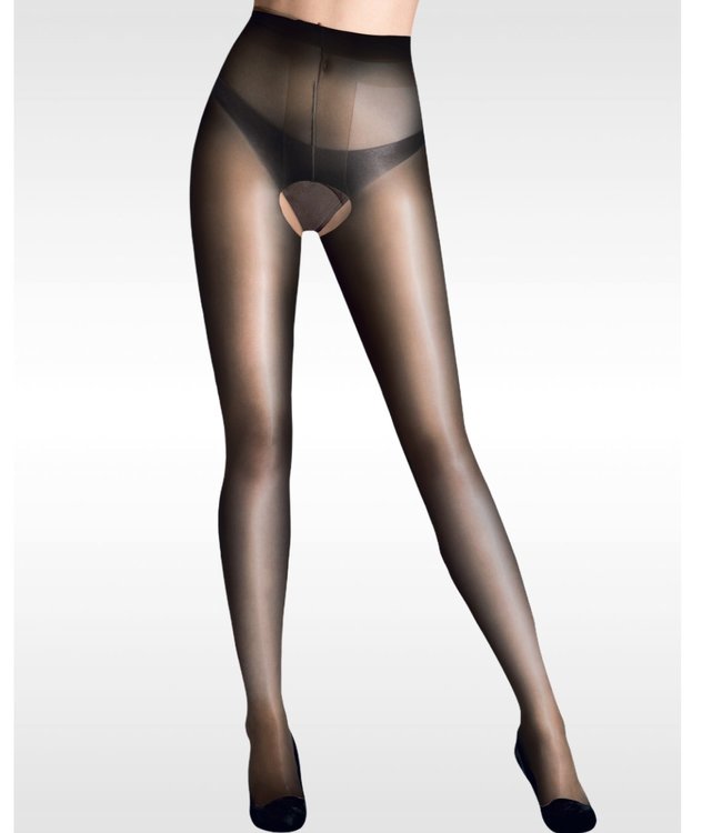 CDR Vidrio 15 zwarte panty met open kruisje