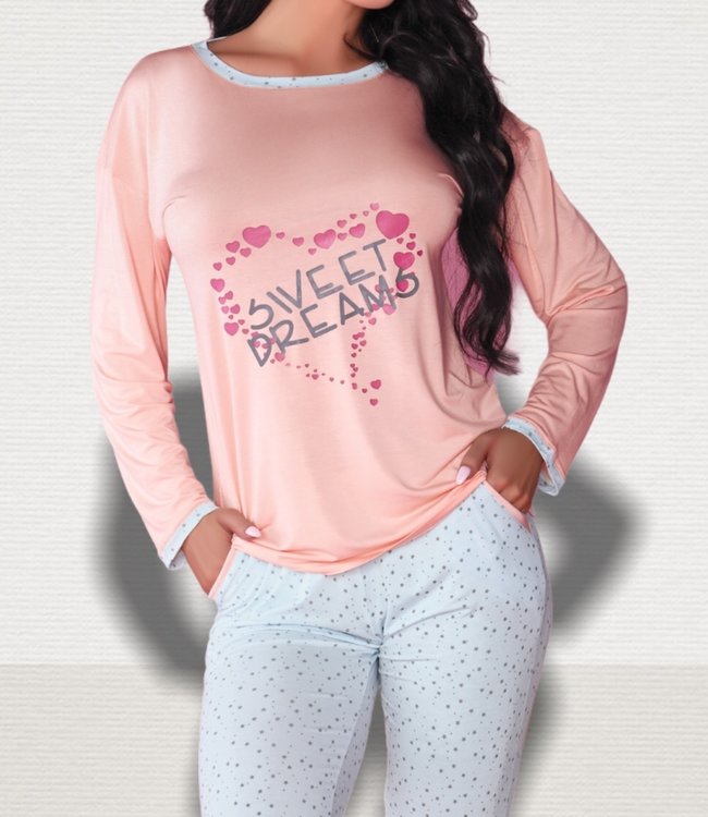 LIVIA Sweet Dreams blauw / roze pyjama