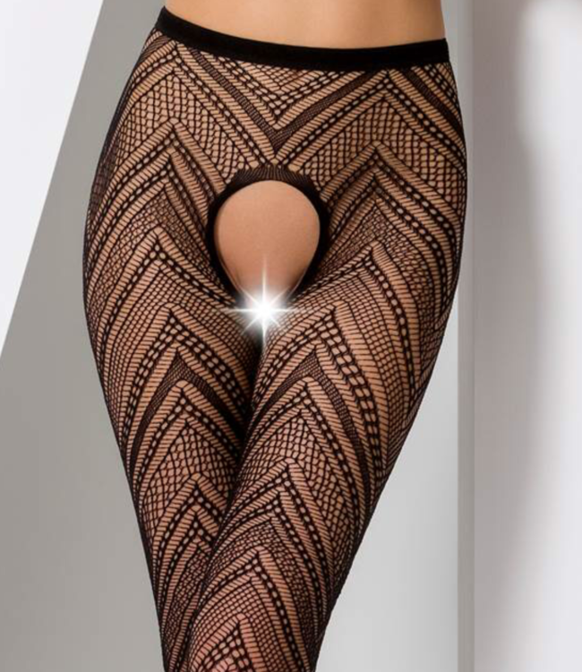 Kaya zwarte open kruis panty - Foto 4 Soshin