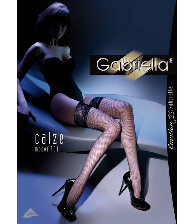 GABRIELLA Lyon luxe zwarte visnetkousen