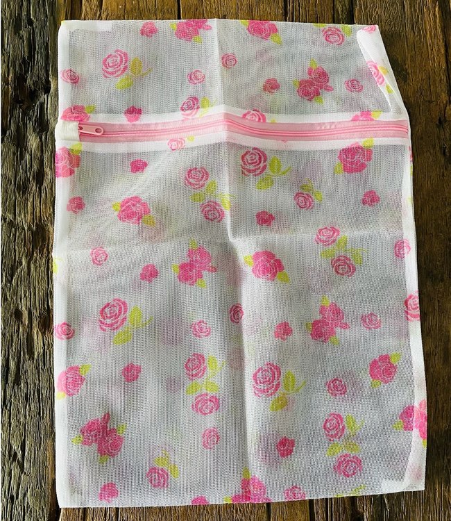 SOSHIN Fleur waszakje wit / roze 30 cm x 40 cm