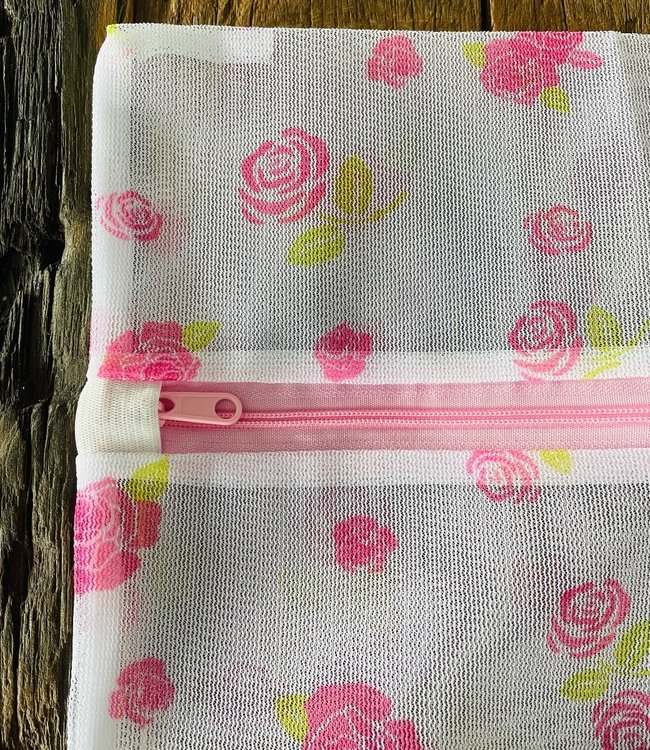 SOSHIN Fleur waszakje wit / roze 30 cm x 40 cm