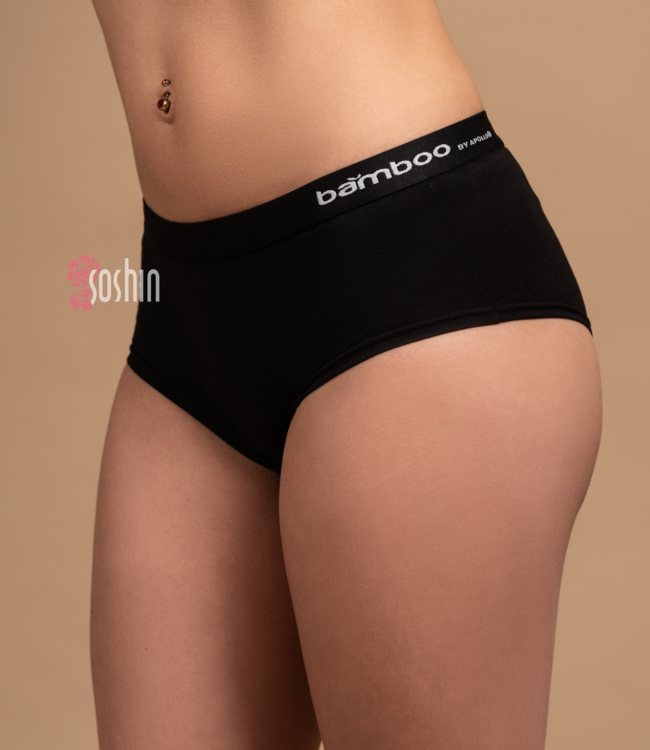 APOLLO 2 stuks Bamboo Ladies hipster Zwart
