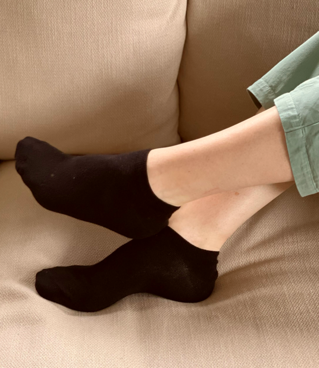 APOLLO 3x Bamboo zwarte sneakersokken