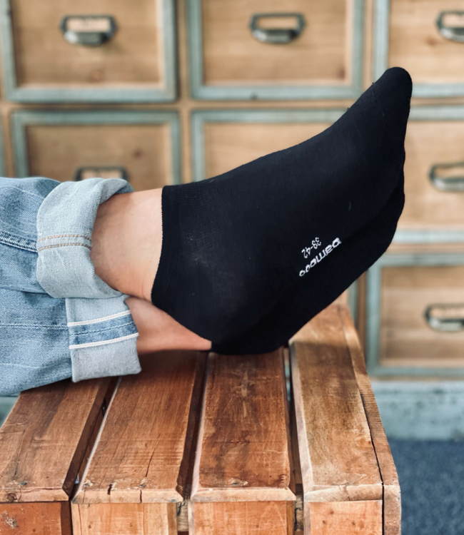 APOLLO 3x Bamboo zwarte sneakersokken