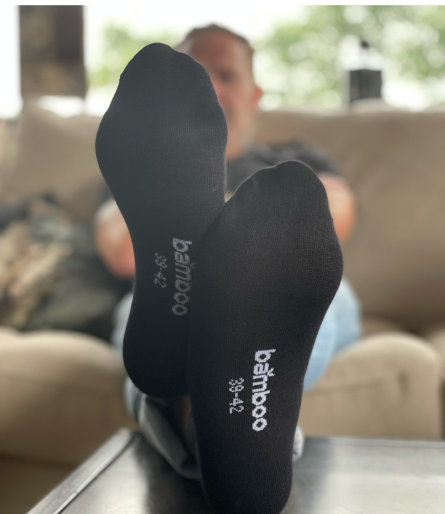 APOLLO 3x Bamboo zwarte sneakersokken