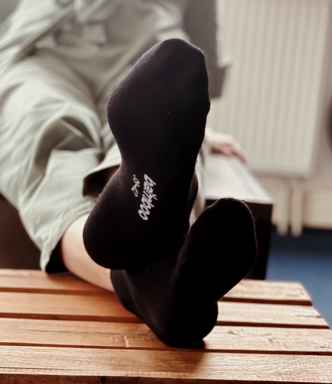 APOLLO 3x Bamboo zwarte sneakersokken