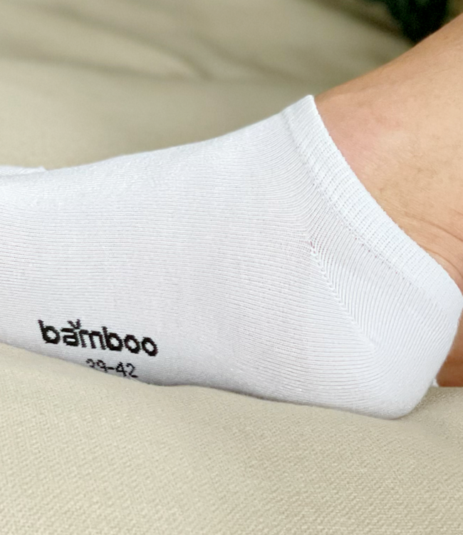 3x Bamboo witte sneakersokken - Foto 3 Soshin