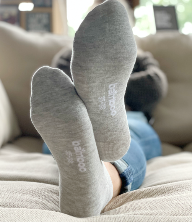 APOLLO 3x Bamboo grijze sneakersokken