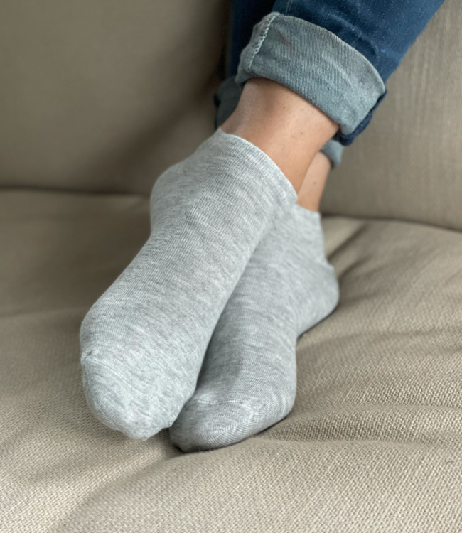 APOLLO 3x Bamboo grijze sneakersokken