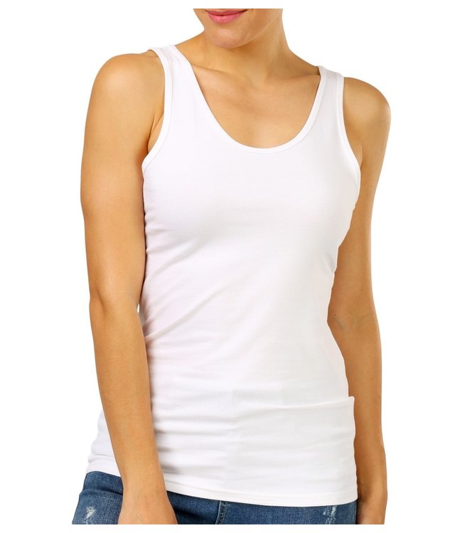 2x Bamboo witte dames singlet - Foto 1 Soshin