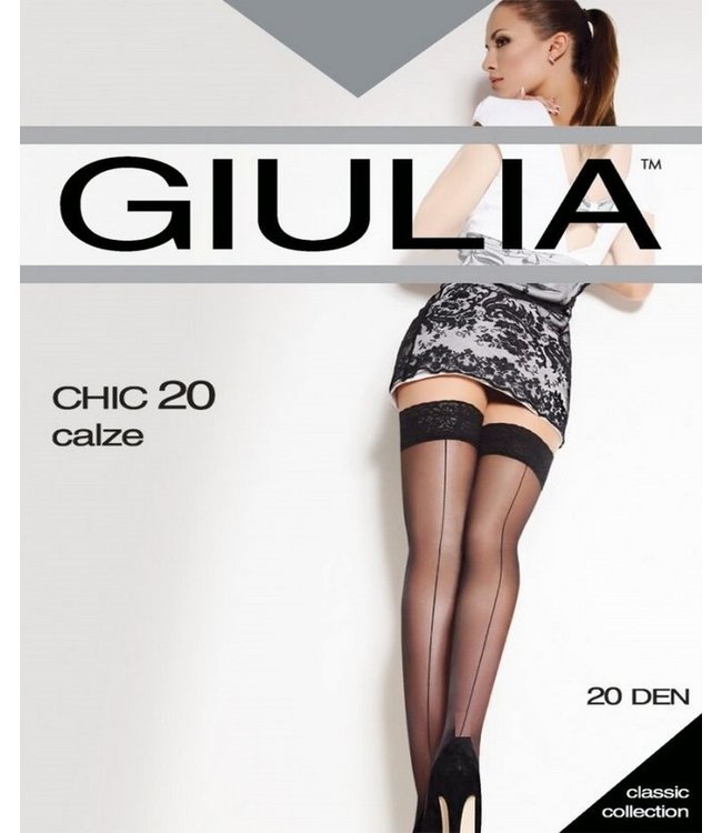 GIULIA Chic 20 bruine kousen met naad