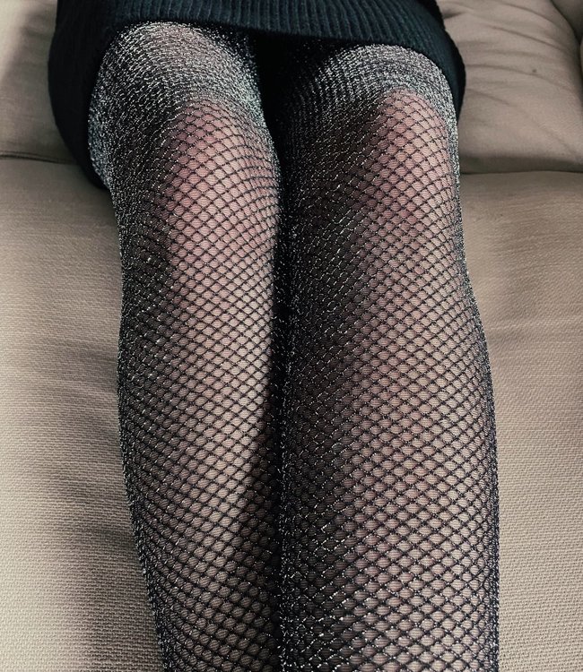 MARIANNE Plata 30 zwart / zilveren lurexpanty