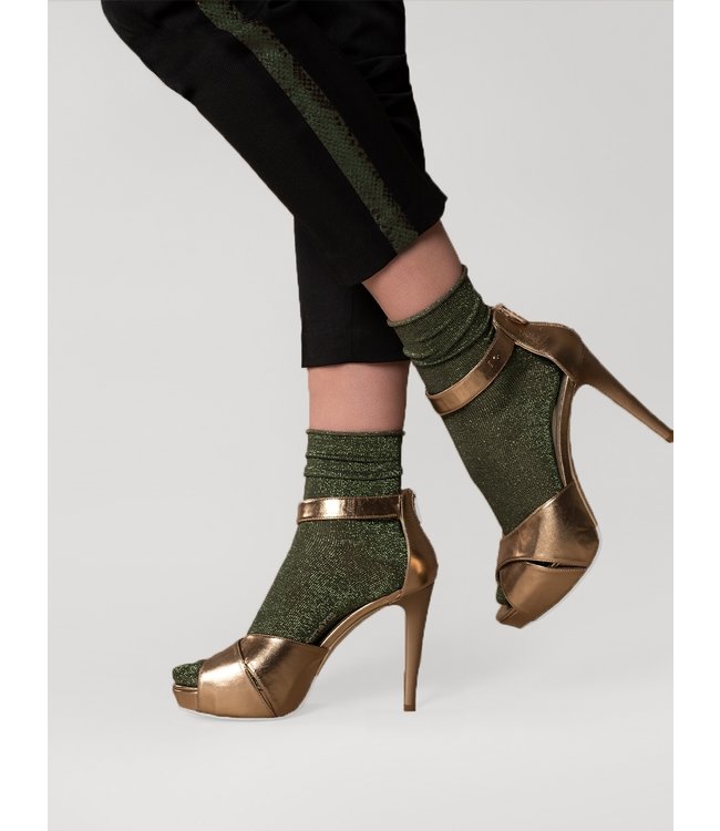 MARCMARCS 2x Blackpool groene glittersokken