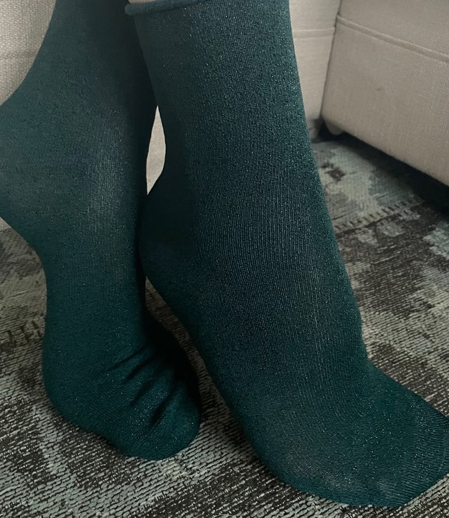 MARCMARCS 2x Blackpool groene glittersokken