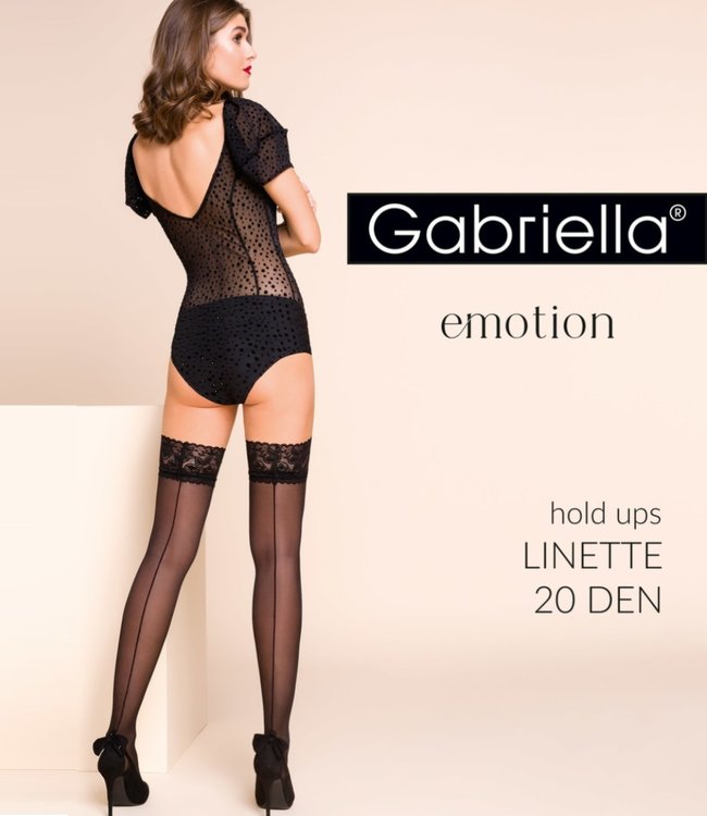 GABRIELLA Linette 20 zwarte kousen met naad