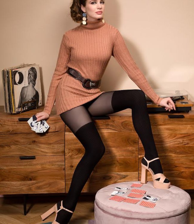 GABRIELLA Rita 80 ribpanty met kousen effect