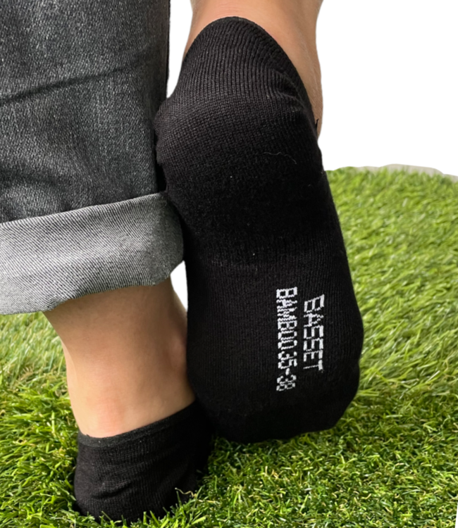 BASSET 2x Bamboo zwarte sneakersokjes