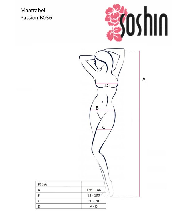 PASSION Tessa visnet catsuit met open kruisje