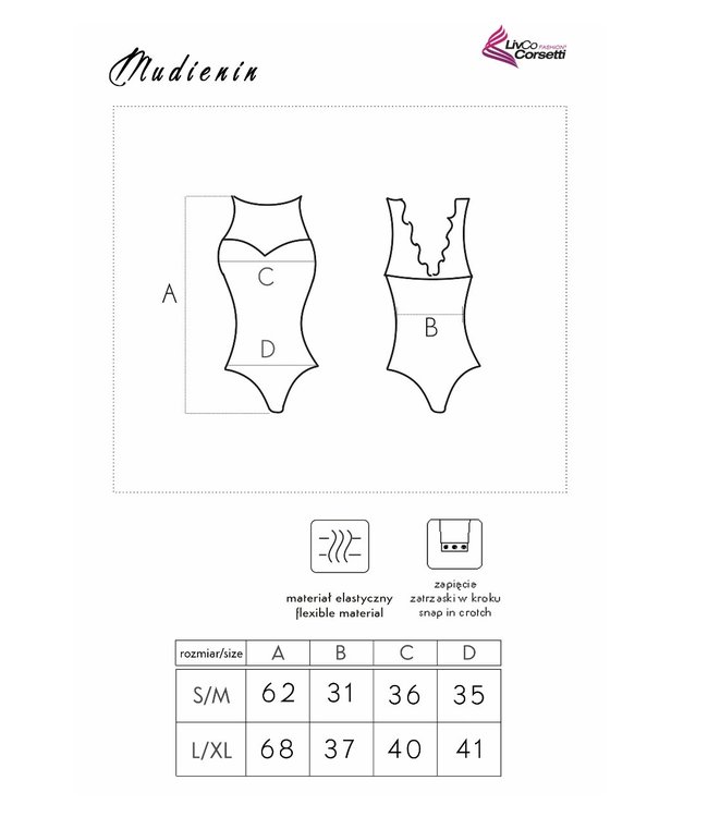 LIVIA Mudienin zwarte stretch body