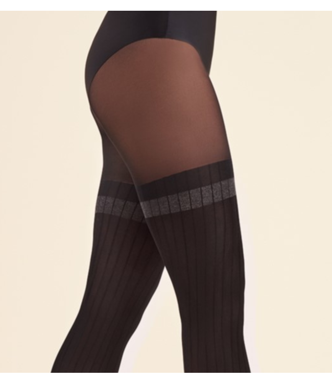 GABRIELLA Scala 80 ribpanty met kousenmotief