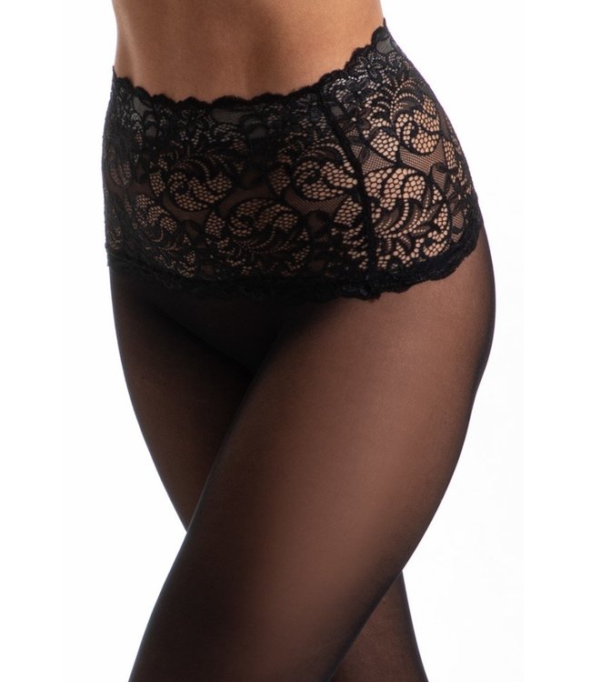 AMOUR Naked 30 zwarte panty met plakrand