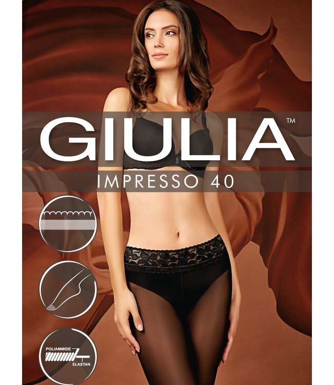 GIULIA Impresso 40 zwarte panty met plakstrip