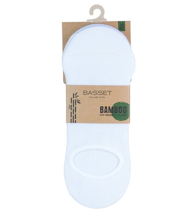 BASSET 2x Bamboo witte sneakersokjes