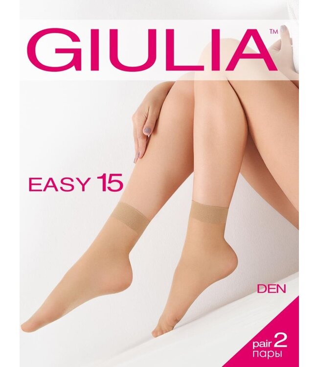 GIULIA 2x Easy 15 huidkleurige pantysokjes