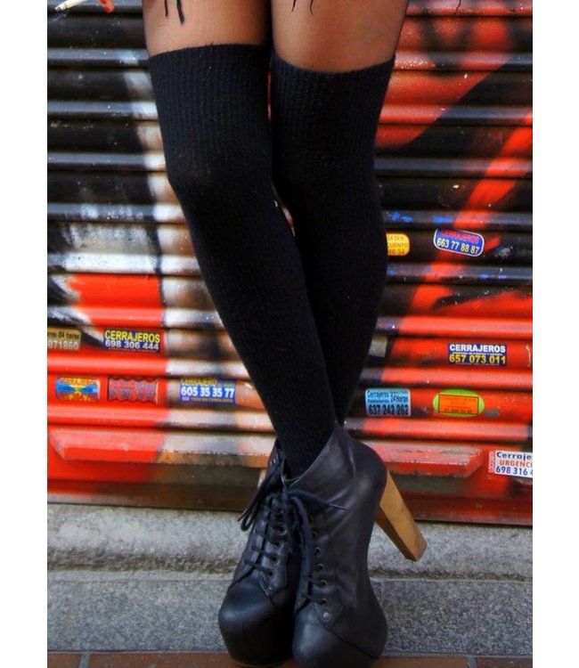 APOLLO Touareg zwarte overknees sokken