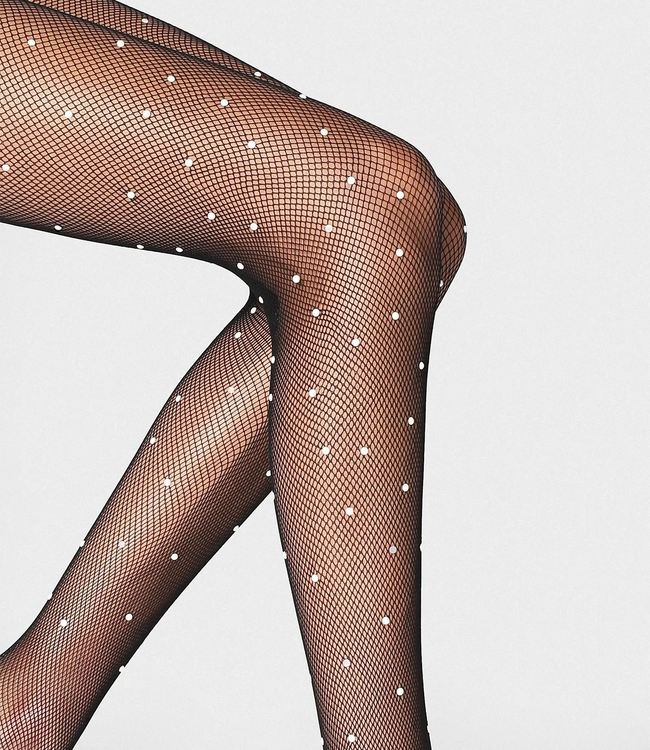 Patrizia zwarte netpanty met parels - Foto 2 Soshin