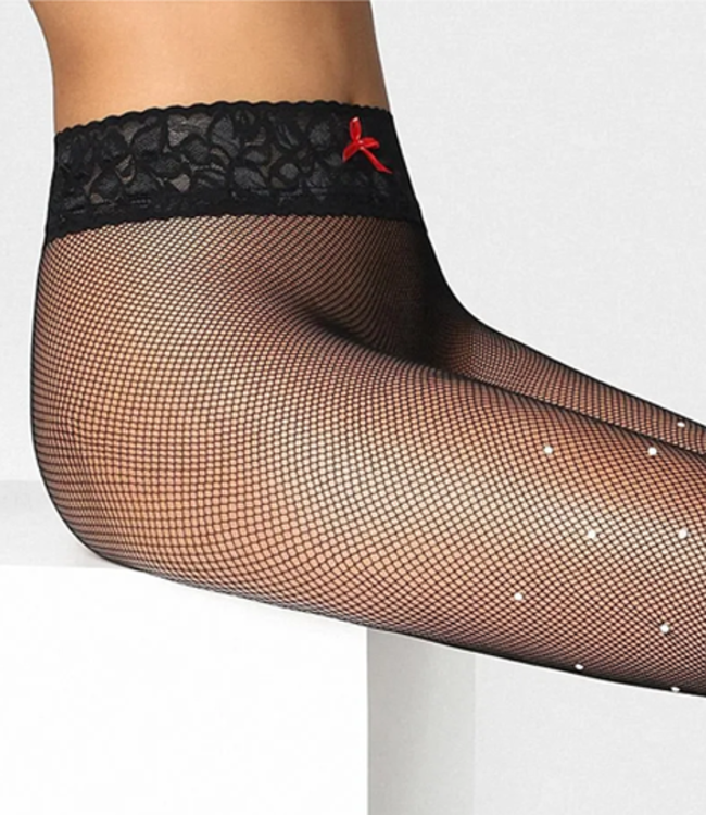 Patrizia zwarte netpanty met parels - Foto 1 Soshin