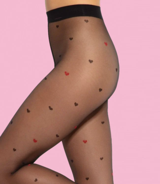 GATTA Lovely 20 zwarte panty met hartjes