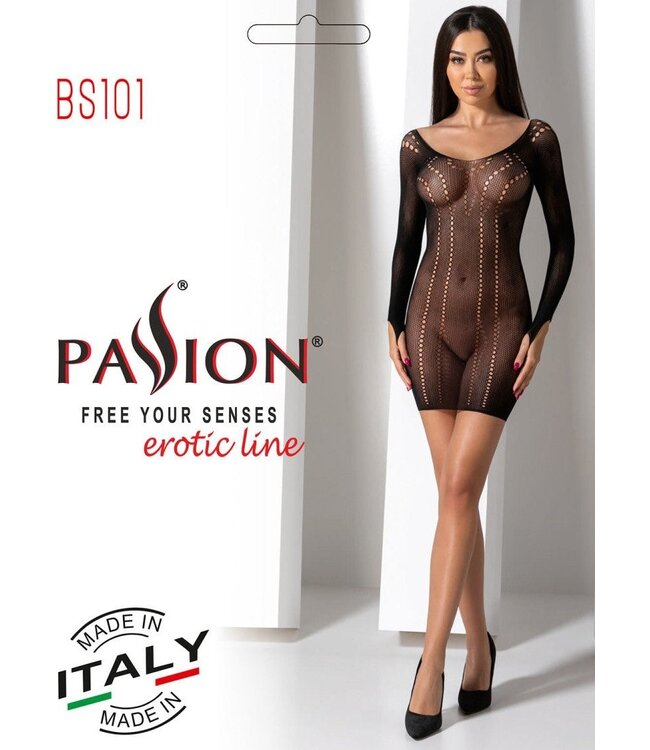 PASSION Dalma visnet jurkje zwart