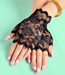 Rose Love korte handschoentjes zwart - Foto 1 Soshin
