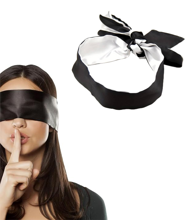 SOSHIN Bondy zwarte blinddoek satijn