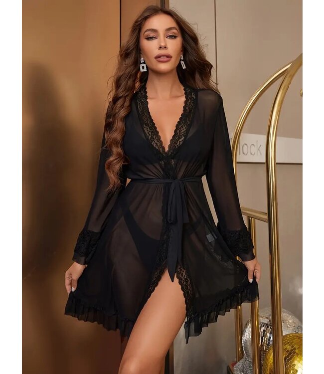 SOSHIN Sweet Caroline zwart nachtjurkje