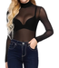 Sheer Love Col zwart nylonshirtje - Foto 4 Soshin