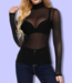 Sheer Love Col zwart nylonshirtje - Foto 1 Soshin