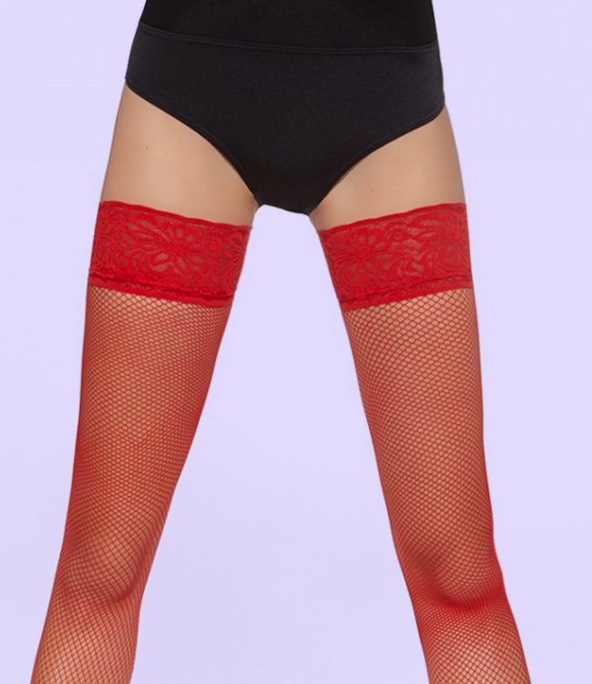 BAS BLEU Lucrezia rode netkousen