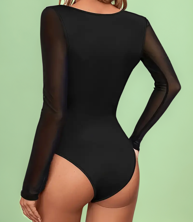 SOSHIN Vanity zwarte body met v-hals